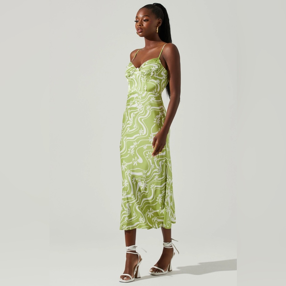 Astr the Label - MABEL RETRO FLORAL BUSTIER MIDI DRESS - Size M